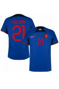 Fotbalové Dres Holandsko Frenkie de Jong #21 Venkovní Oblečení MS 2022 Krátký Rukáv